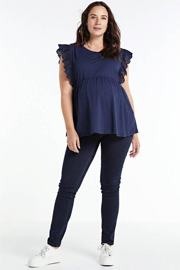 Love2wait plus size positie skinny zwangerschapsjeans Blauw Dames Stretchdenim 52 - Foto 3