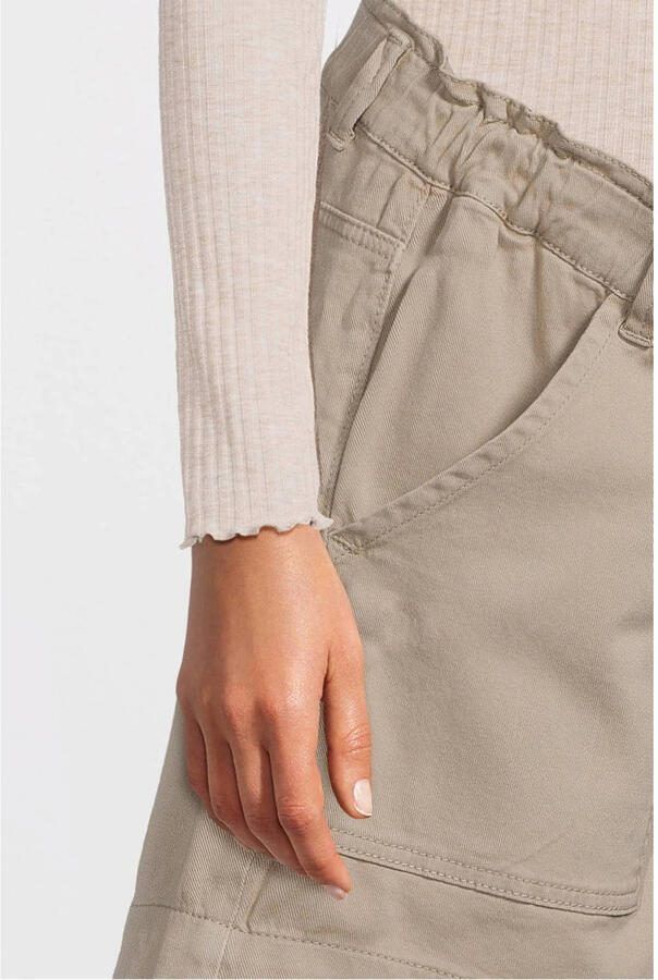 Love2wait regular fit short zand Korte broek Beige Dames Stretchdenim Effen 26 - Foto 2
