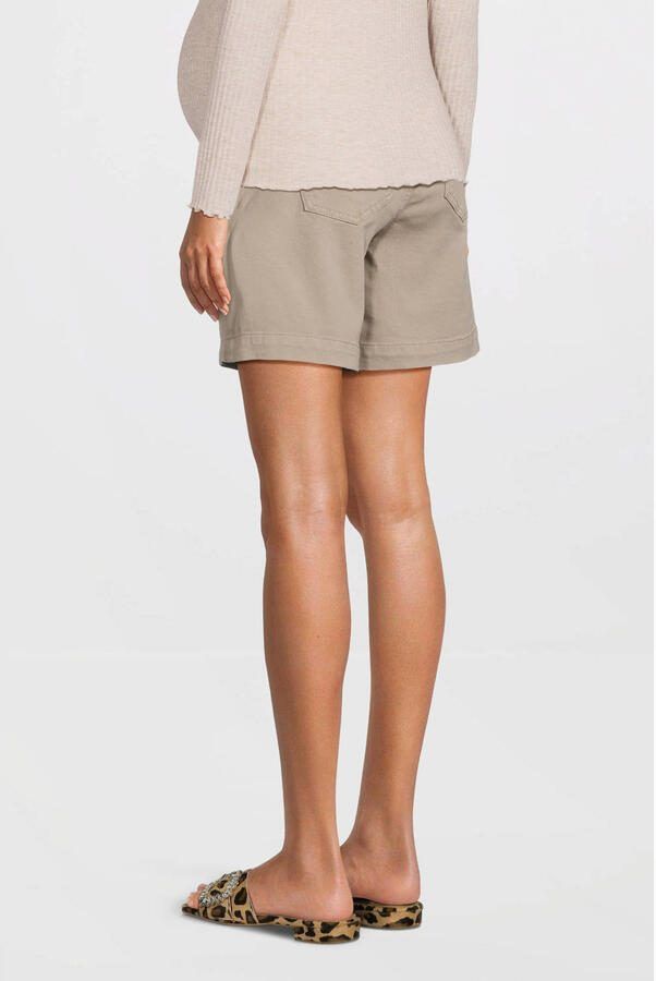 Love2wait regular fit short zand Korte broek Beige Dames Stretchdenim Effen 26 - Foto 4