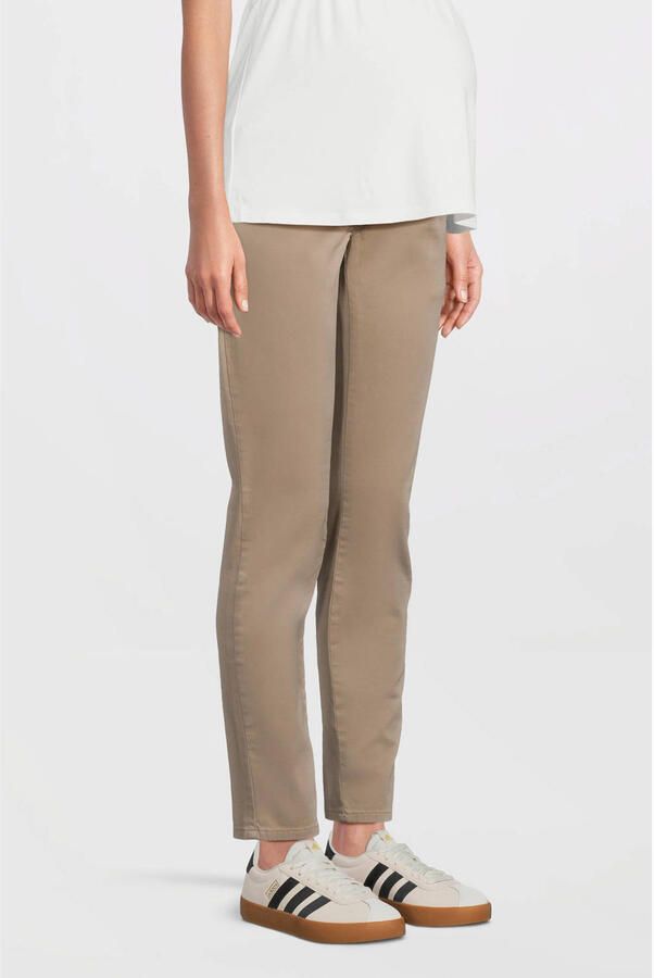 LOVE2WAIT regular fit zwangerschapsbroek Chino zand