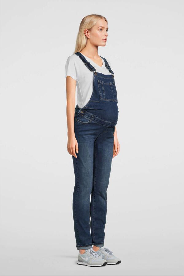Love2wait regular fit zwangerschapstuinbroek stonewashed Blauw Dames Stretchdenim 27 - Foto 2