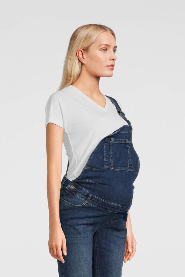 Love2wait regular fit zwangerschapstuinbroek stonewashed Blauw Dames Stretchdenim 27 - Foto 3