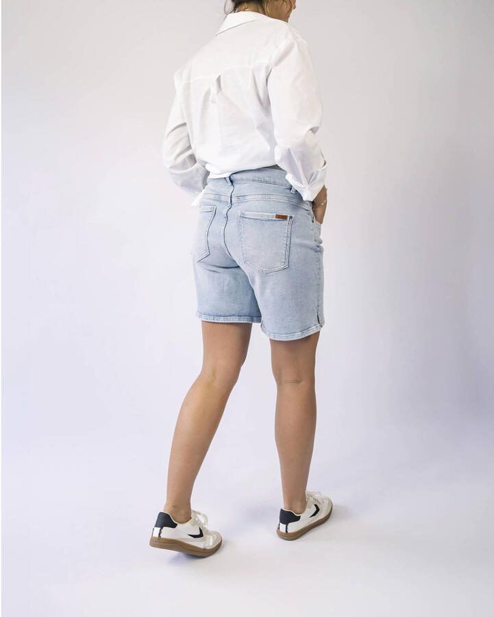 LOVE2WAIT regular high waist zwangerschaps short light blue denim short Blauw Dames Stretchdenim - Foto 3