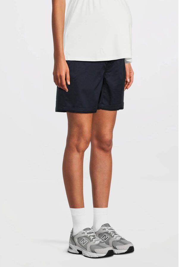 LOVE2WAIT regular waist zwangerschaps casual short donkerblauw - Foto 3
