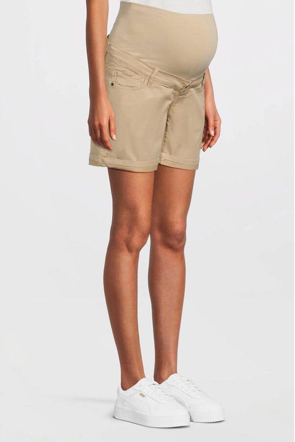 LOVE2WAIT regular waist zwangerschaps casual short zand