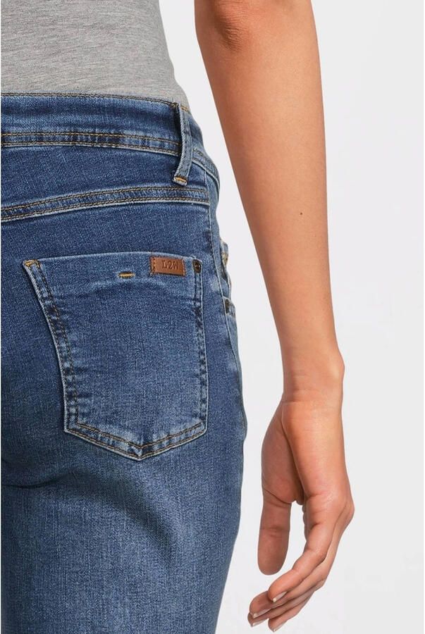 Love2wait skinny zwangerschapsjeans donkerblauw Dames Stretchdenim Effen 27
