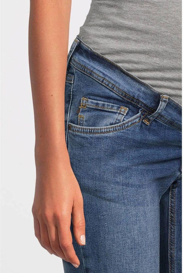 Love2wait skinny zwangerschapsjeans donkerblauw Dames Stretchdenim Effen 27 - Foto 3