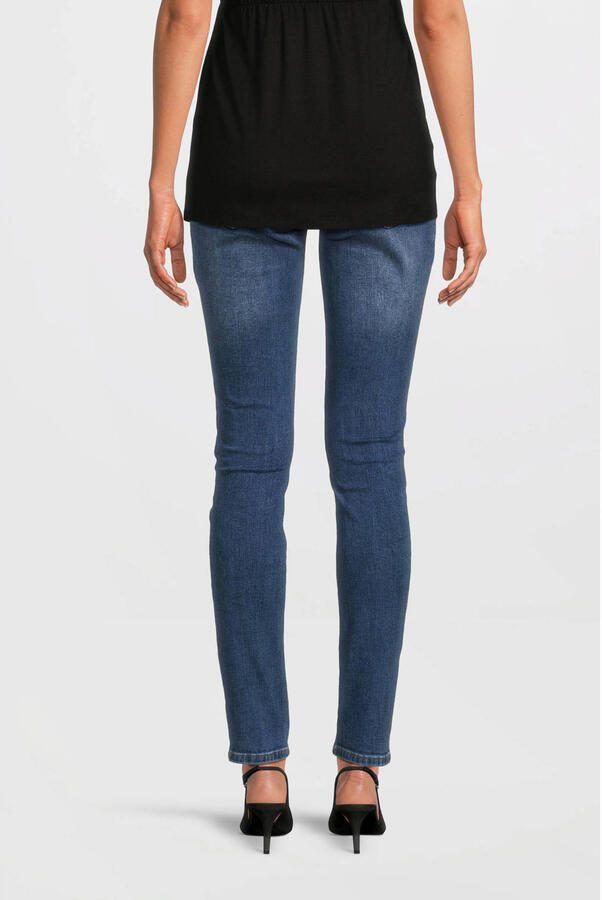 Love2wait skinny zwangerschapsjeans donkerblauw Dames Stretchdenim Effen 27 - Foto 6