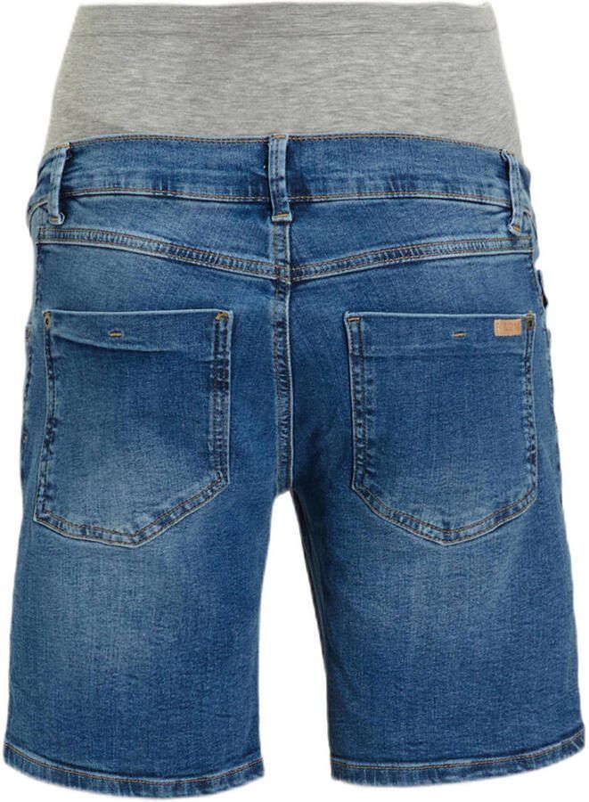 Love2wait slim fit denim short donkerblauw Dames Stretchdenim Effen 26