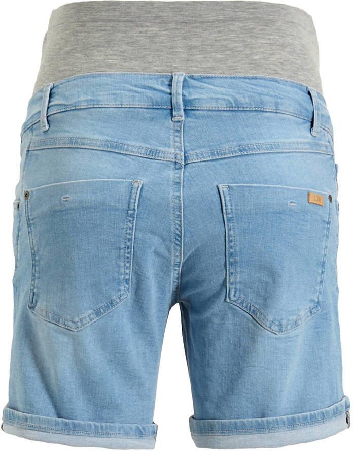 Love2wait slim fit denim short lichtblauw Dames Stretchdenim Effen 27 - Foto 2
