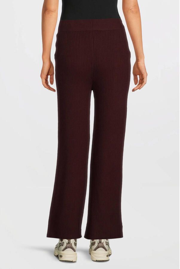 LOVE2WAIT straight high waist zwangerschaps broek donkerrood rib gebreid - Foto 4
