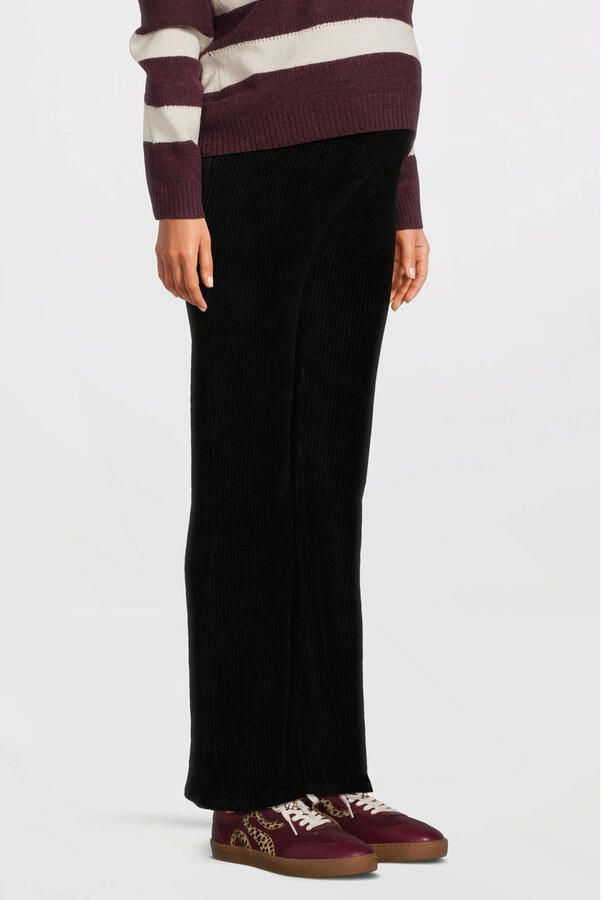 LOVE2WAIT straight high waist zwangerschaps broek zwart rib gebreid - Foto 5
