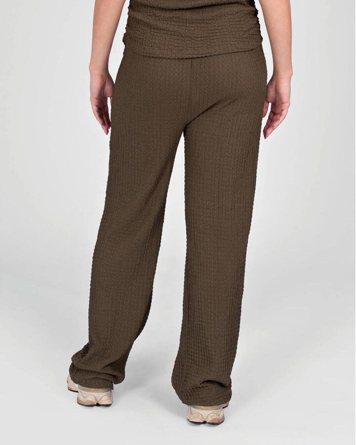 LOVE2WAIT straight high waist zwangerschaps casual broek met textuur olijfgroen - Foto 3