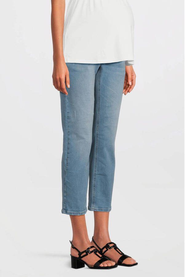 Love2wait straight fit zwangerschapsjeans light wash Blauw Dames Stretchdenim 26 - Foto 3