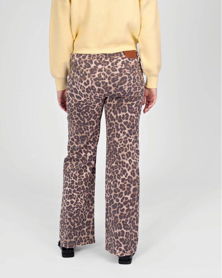 LOVE2WAIT straight regular waist zwangerschaps casual broek met panterprint bruin - Foto 3