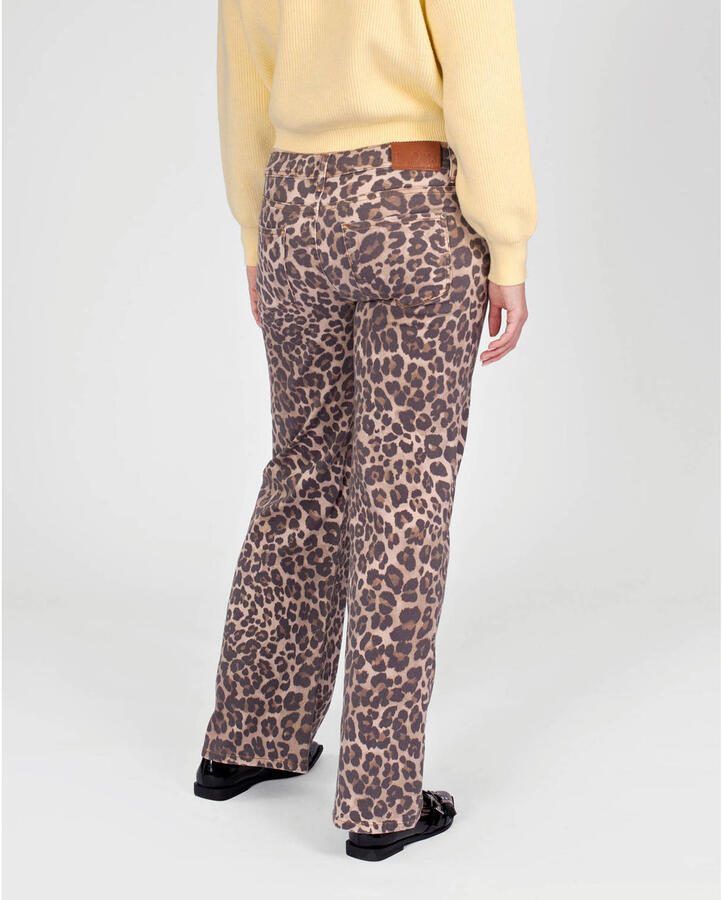 LOVE2WAIT straight regular waist zwangerschaps casual broek met panterprint bruin - Foto 2