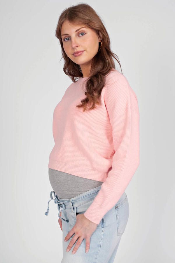 LOVE2WAIT viscose gebreide zwangerschapstrui roze