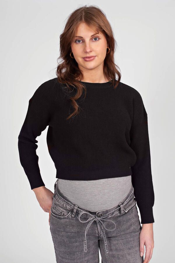 LOVE2WAIT viscose gebreide zwangerschapstrui zwart