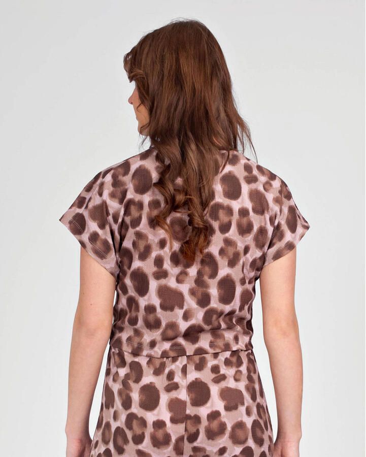 LOVE2WAIT zwangerschaps blousetop met panterprint bruin - Foto 3