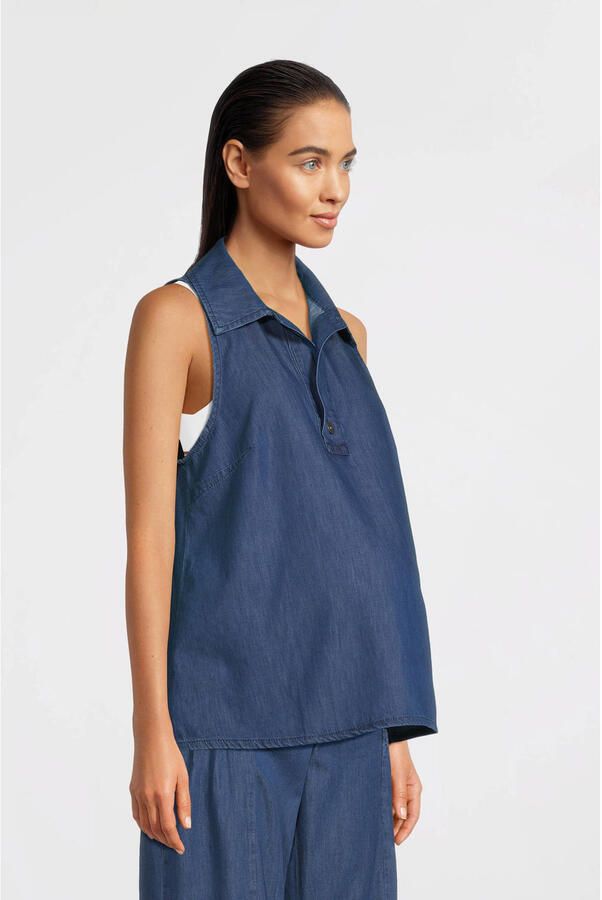 LOVE2WAIT zwangerschaps cropped top light blue denim - Foto 4