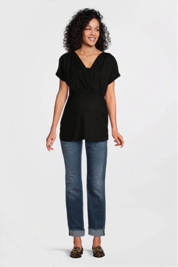 LOVE2WAIT zwangerschaps- en voedings blousetop zwart - Foto 3