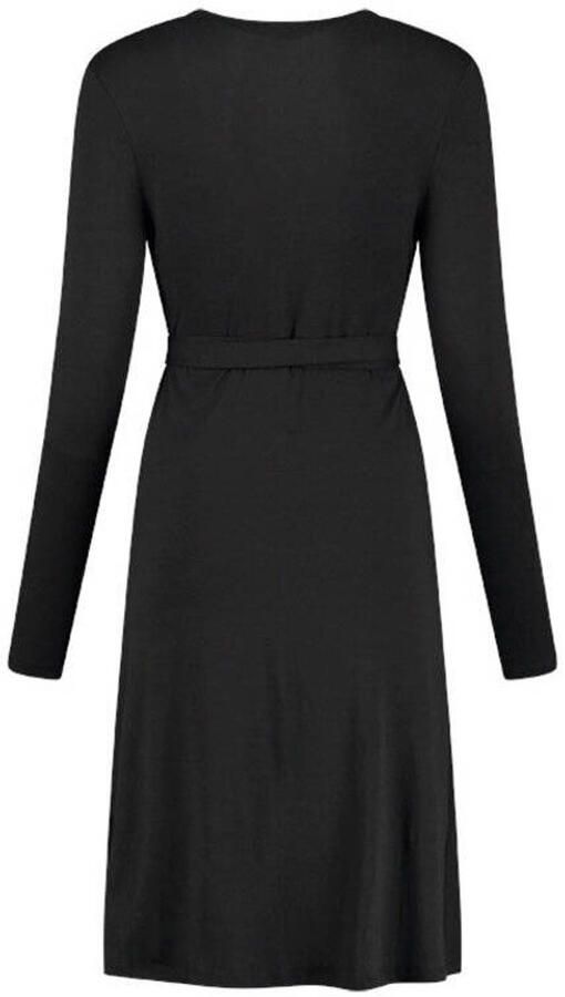 Love2wait zwangerschaps- en voedingsjurk zwart Dames Tencel V-hals Effen XS
