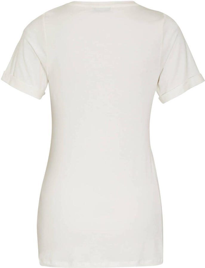 Love2wait zwangerschaps- en voedingstop wit T-shirt Dames Tencel V-hals XL - Foto 2