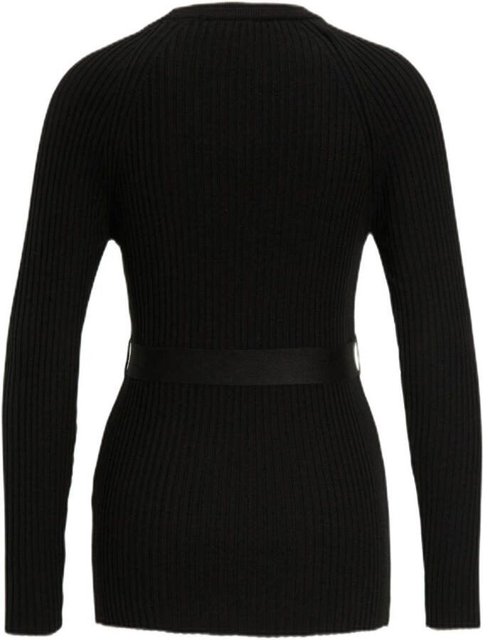 LOVE2WAIT zwangerschaps longsleeve zwart Dames Acryl Ronde hals Effen maat 40-42