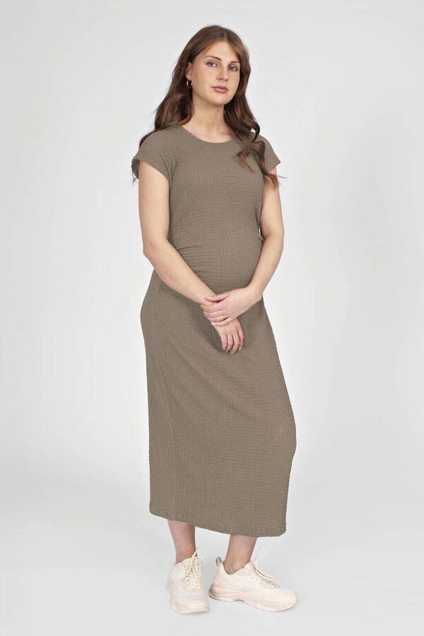 LOVE2WAIT zwangerschaps maxi jurk taupe