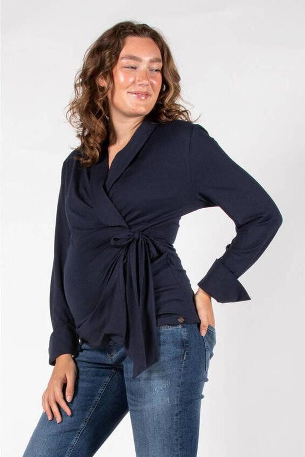 LOVE2WAIT zwangerschaps overslagtop donkerblauw