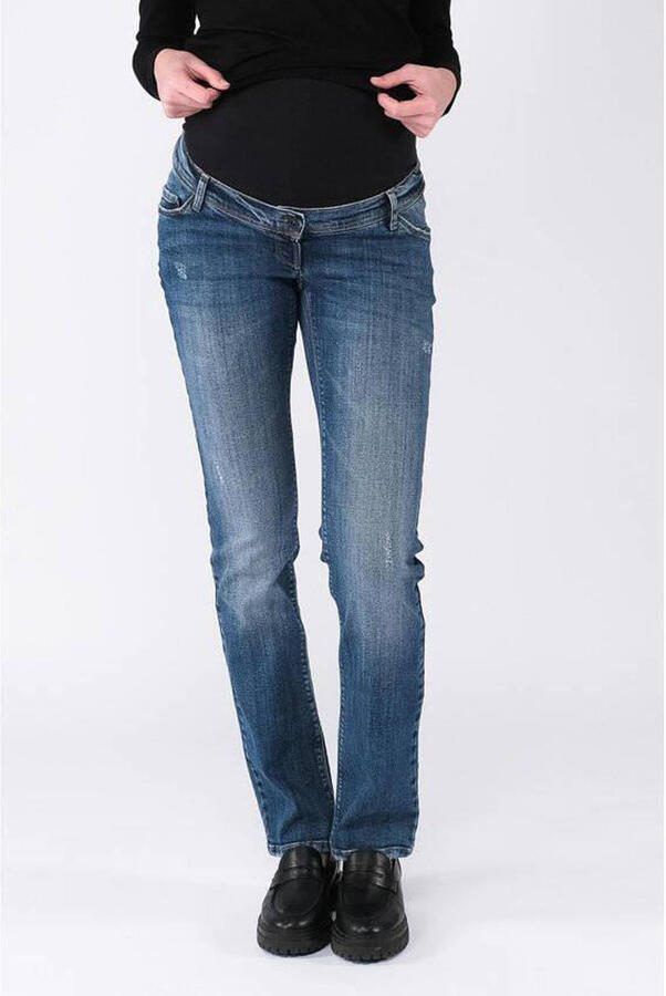 Love2wait zwangerschaps straight jeans Grace stonewashed Blauw Dames Denim 27 - Foto 3
