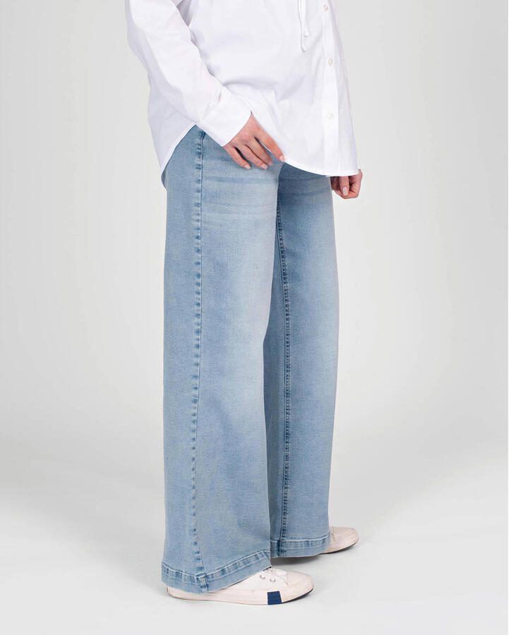 LOVE2WAIT zwangerschaps wide leg jeans light blue denim - Foto 2