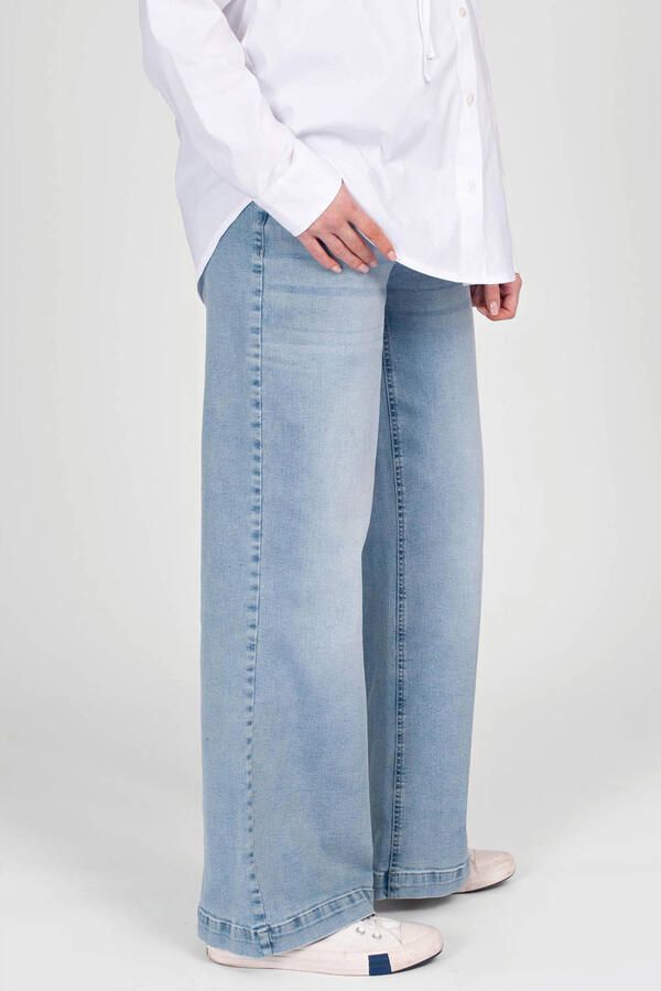 LOVE2WAIT zwangerschaps wide leg jeans light blue denim - Foto 3