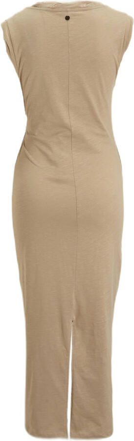 Love2wait zwangerschapsjurk Lucca beige Dames Katoen Ronde hals Effen XS