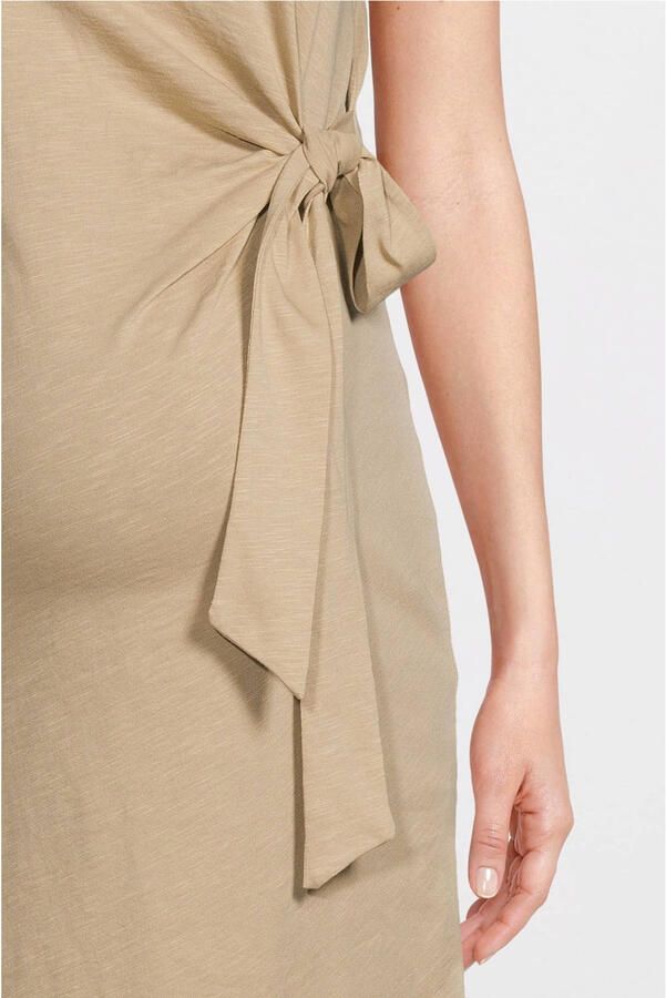Love2wait zwangerschapsjurk Lucca beige Dames Katoen Ronde hals Effen XS - Foto 5