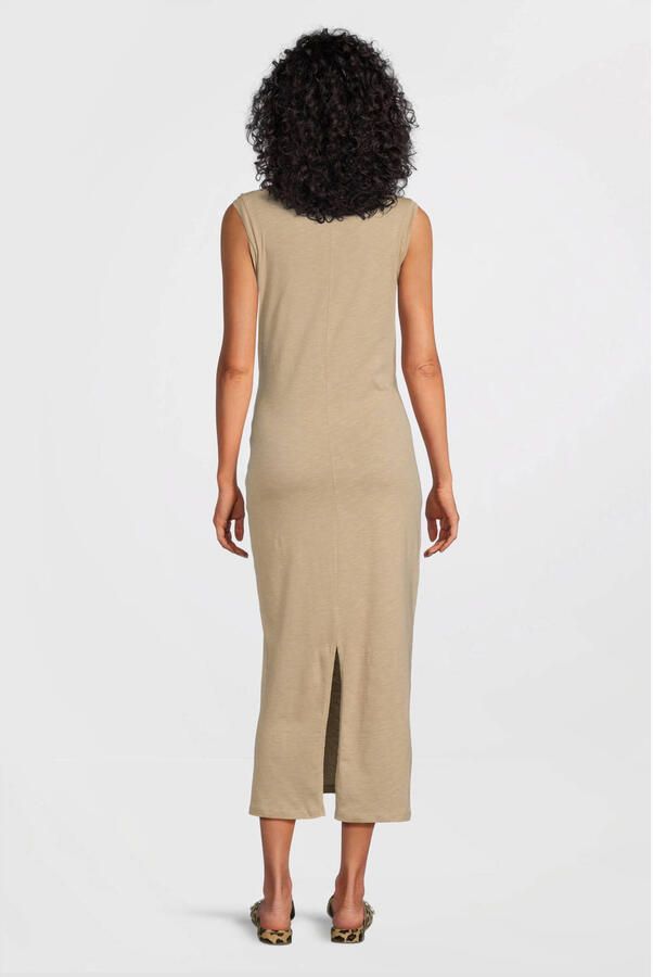 Love2wait zwangerschapsjurk Lucca beige Dames Katoen Ronde hals Effen XS - Foto 3