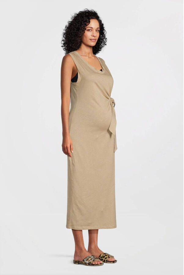 Love2wait zwangerschapsjurk Lucca beige Dames Katoen Ronde hals Effen XS - Foto 4