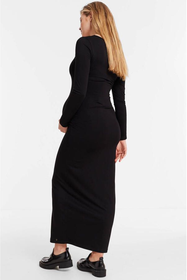 Love2wait zwangerschapsjurk zwart Dames Viscose Ronde hals Effen XS - Foto 2