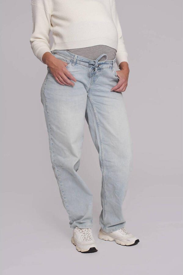 LOVE2WAIT zwangerschaps tapered jeans light blue denim