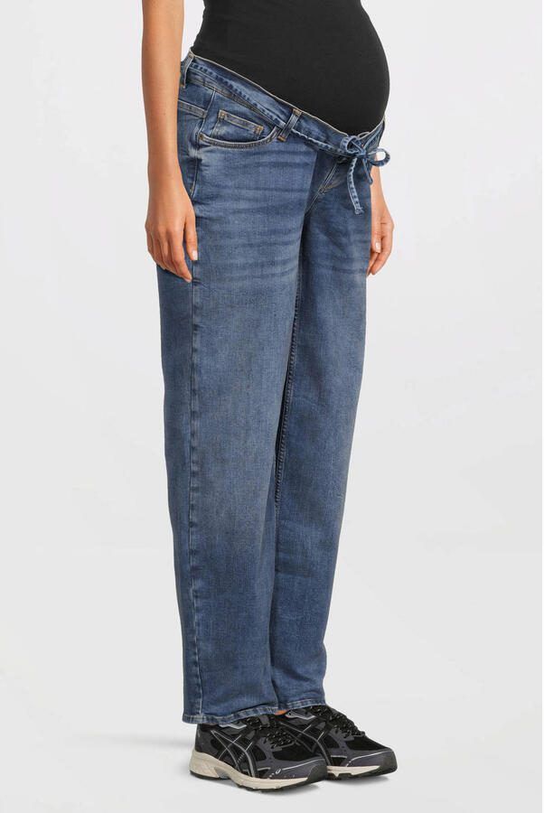 LOVE2WAIT zwangerschaps tapered jeans medium blue denim