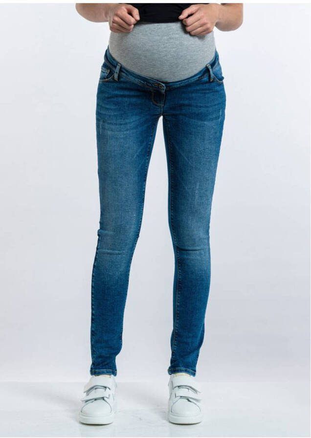 Love2wait skinny zwangerschapsjeans donkerblauw Dames Stretchdenim Effen 27 - Foto 2