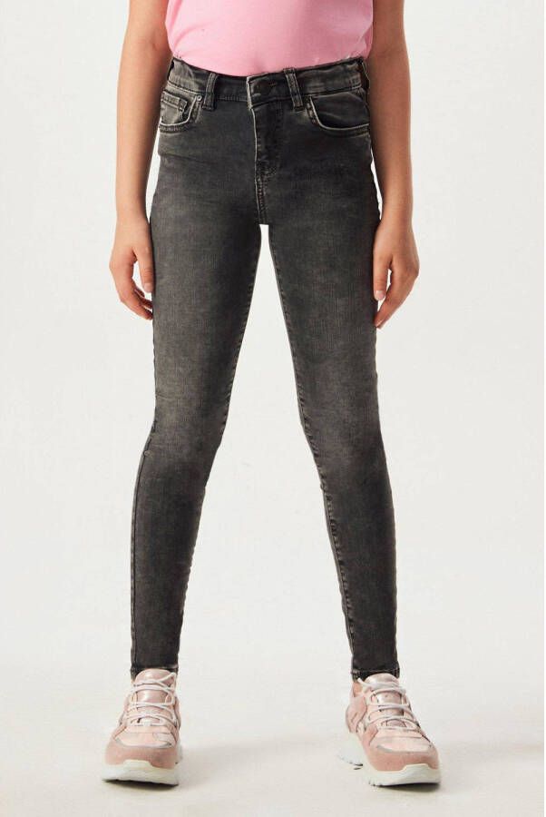 LTB high waist super skinny jeans Sophia almost black wash Zwart Meisjes Stretchdenim 104