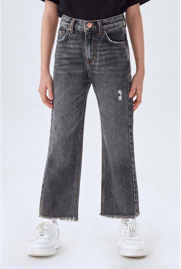 LTB high waist straight fit jeans Oliva G haley wash Grijs Meisjes Denim 158 - Foto 2