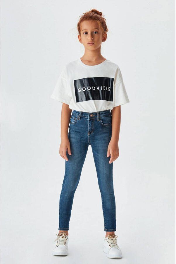 LTB high waist super skinny jeans Sophia marlin blue wash Blauw Meisjes Stretchdenim 128 - Foto 3