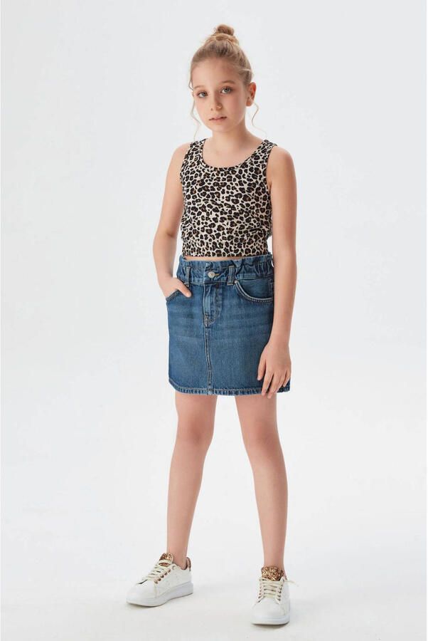 LTB spijkerrok Laria G evera wash Blauw Meisjes Denim Effen 128 - Foto 4