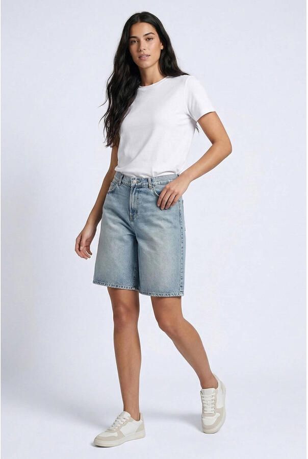 LTB wide leg high waist short medium blue denim - Foto 3