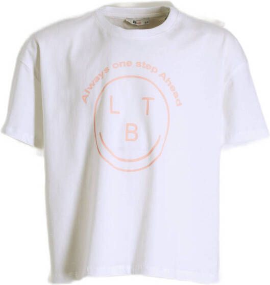 LTB T-shirt ROZEFE met printopdruk off white Wit Meisjes Katoen Ronde hals 128