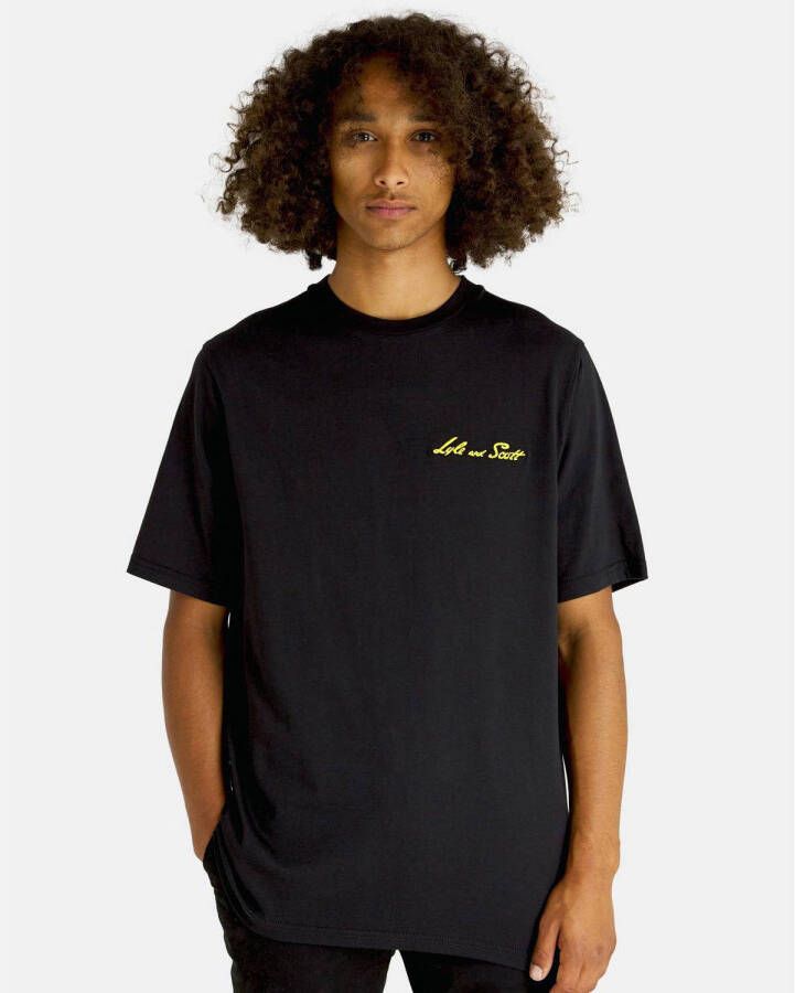 Lyle & Scott oversized T-shirt met backprint zwart