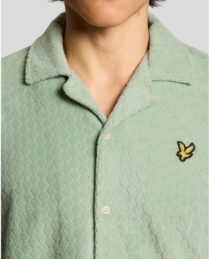 Lyle & Scott badstof relaxed casual overhemd groen - Foto 2