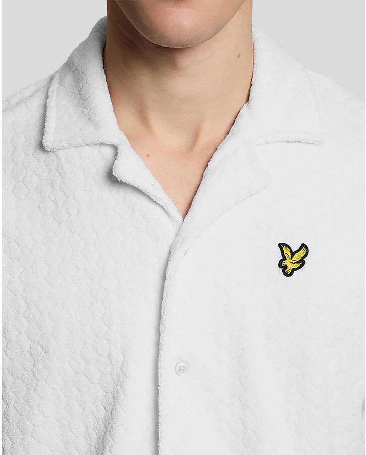 Lyle & Scott badstof relaxed casual overhemd wit - Foto 2